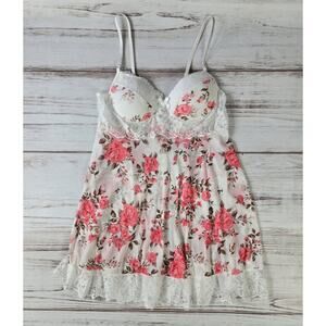 Shein Floral White Baby Doll Lingerie sz XL New